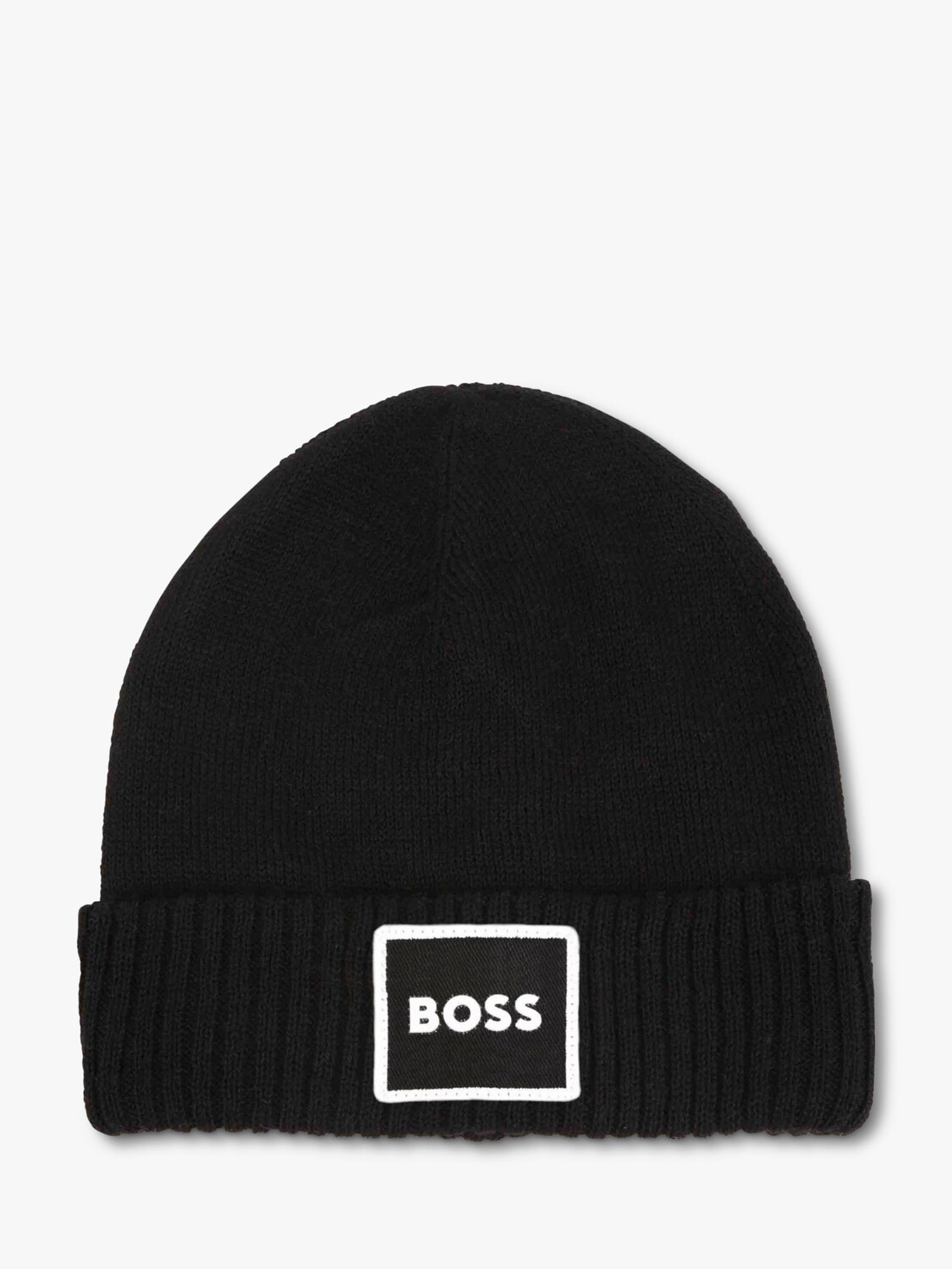 

Детская шапка-бини в рубчик с отворотами BOSS HUGO BOSS, черный