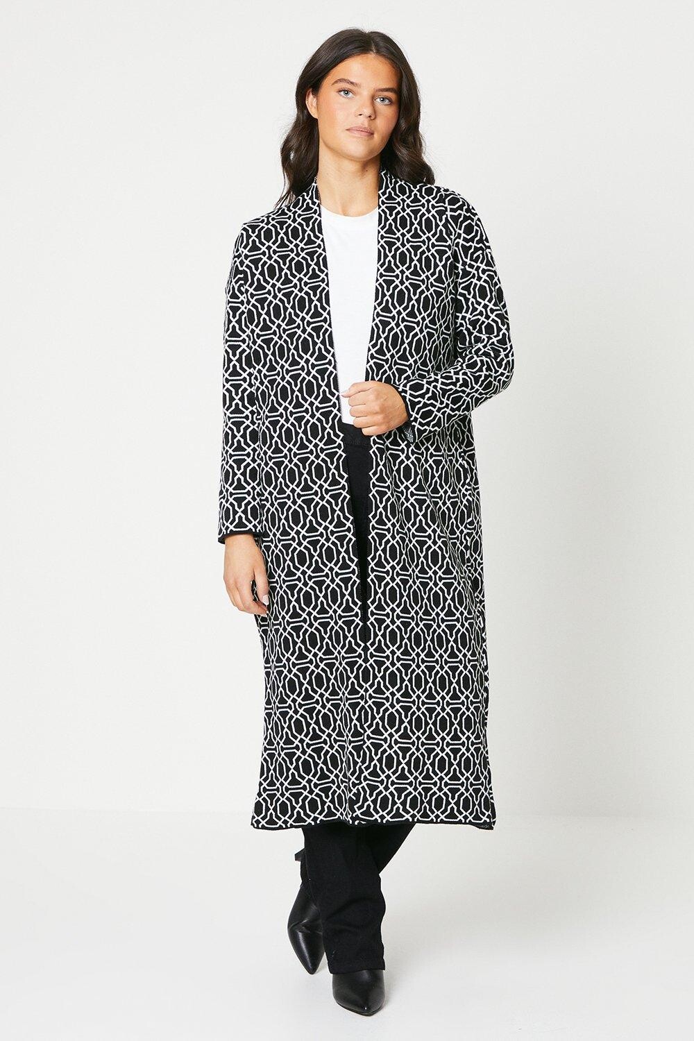 

Пальто с жаккардовым принтом по всей поверхности Dorothy Perkins, черный