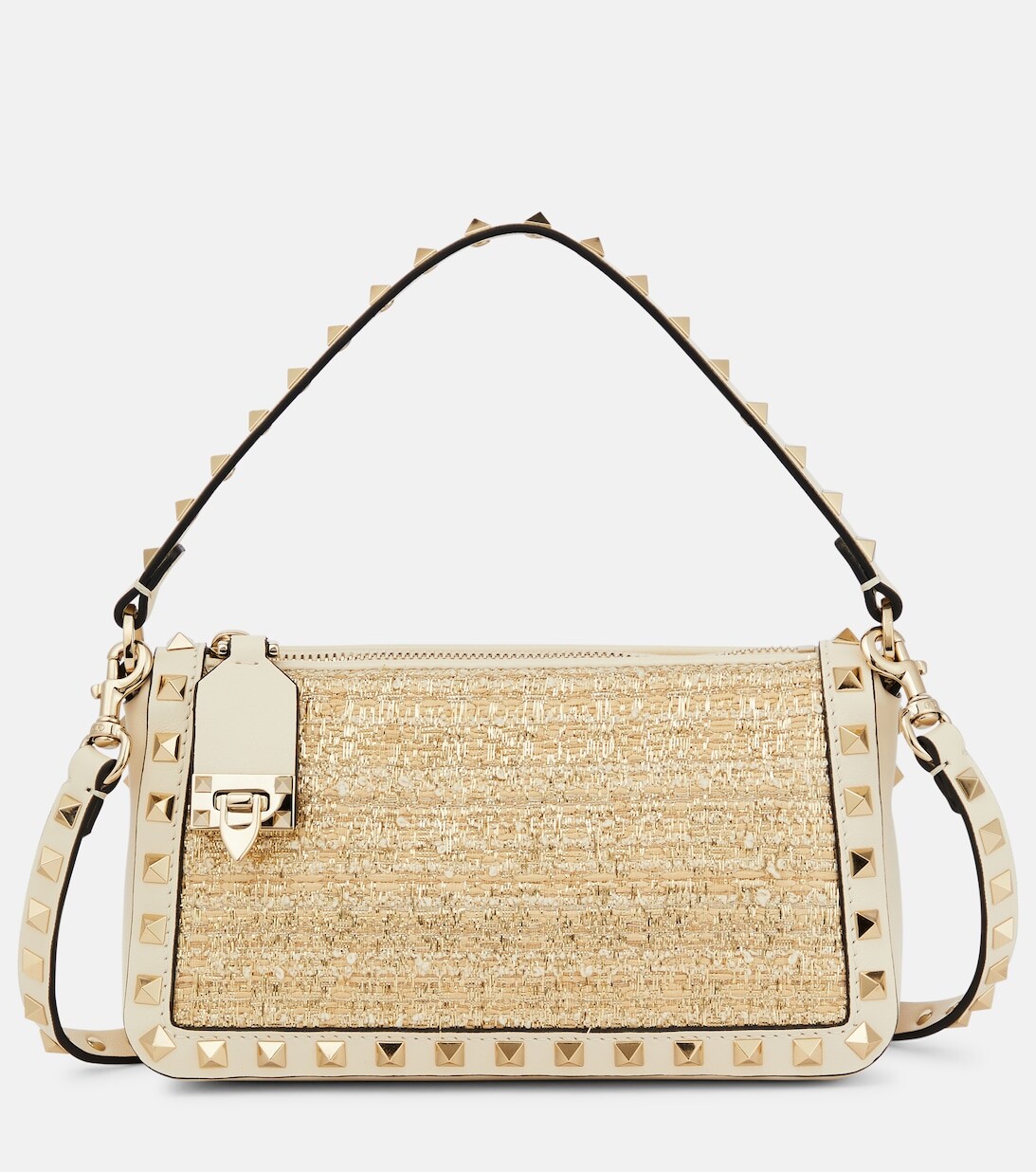 

Маленькая сумка через плечо Rockstud из букле Valentino Garavani, белый