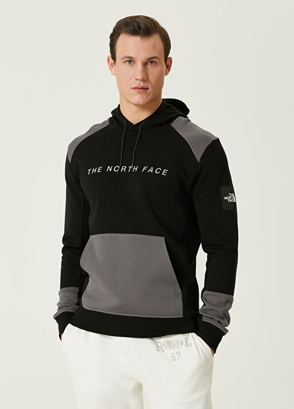 

Черно-серая толстовка с капюшоном и логотипом The North Face, Черный