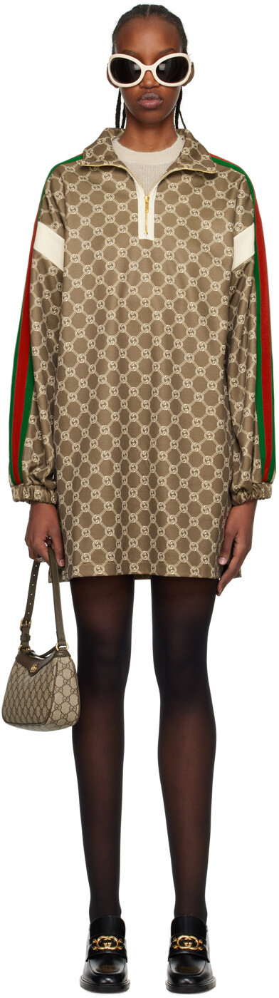 

Коричневое мини-платье Interlocking G Gucci