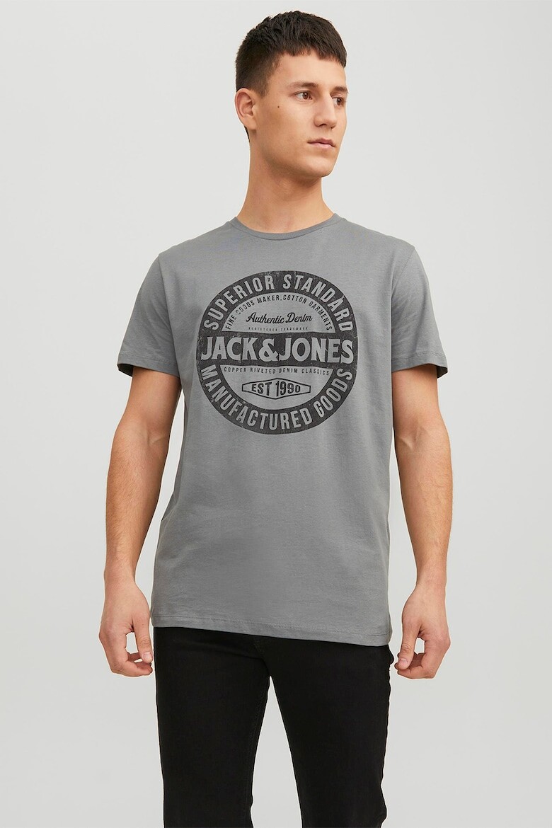 

Хлопковая футболка с логотипом Jack & Jones, черный