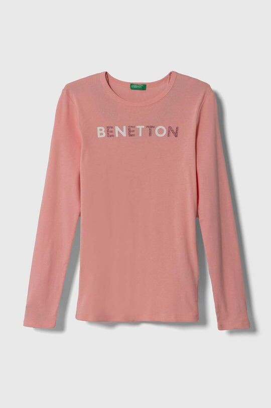 

Детская футболка с длинными рукавами United Colors of Benetton, розовый