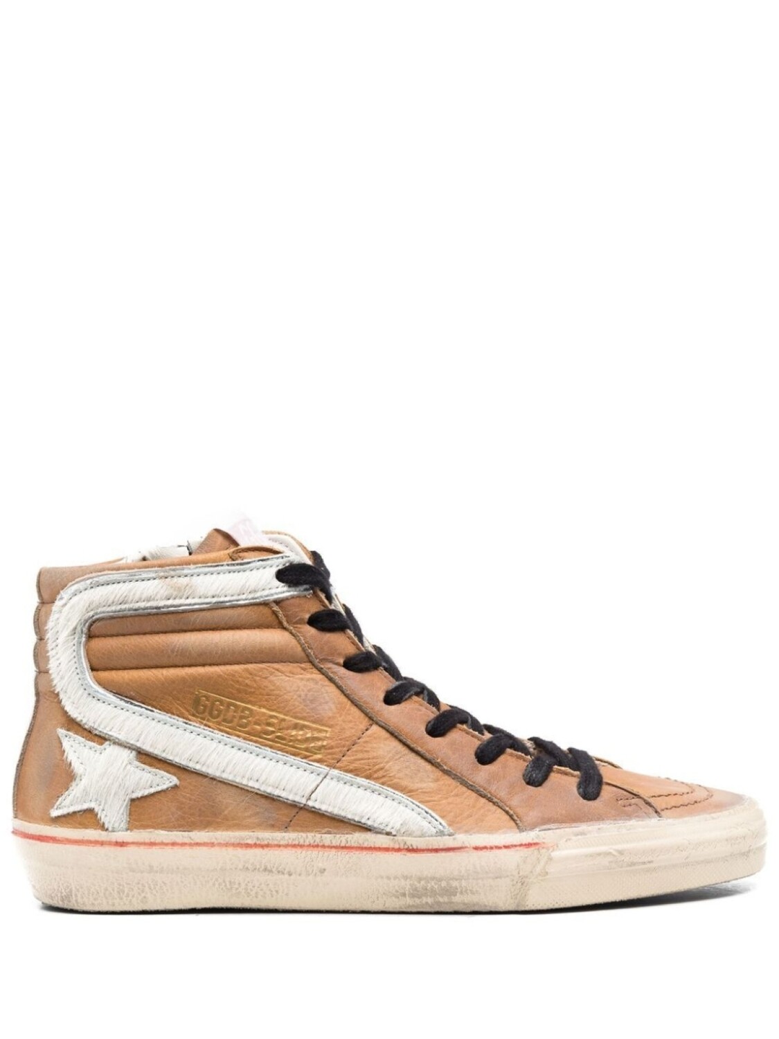 

Golden Goose высокие кеды Slide, коричневый