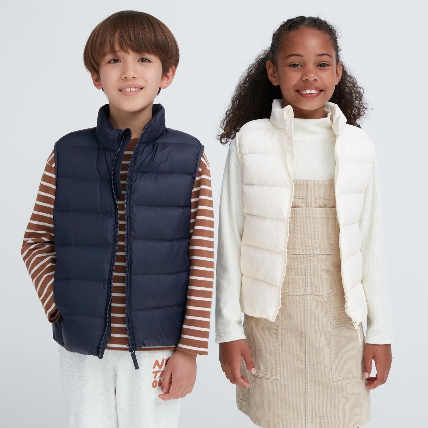 

Детский теплый моющийся жилет с подкладкой Uniqlo, темно-синий