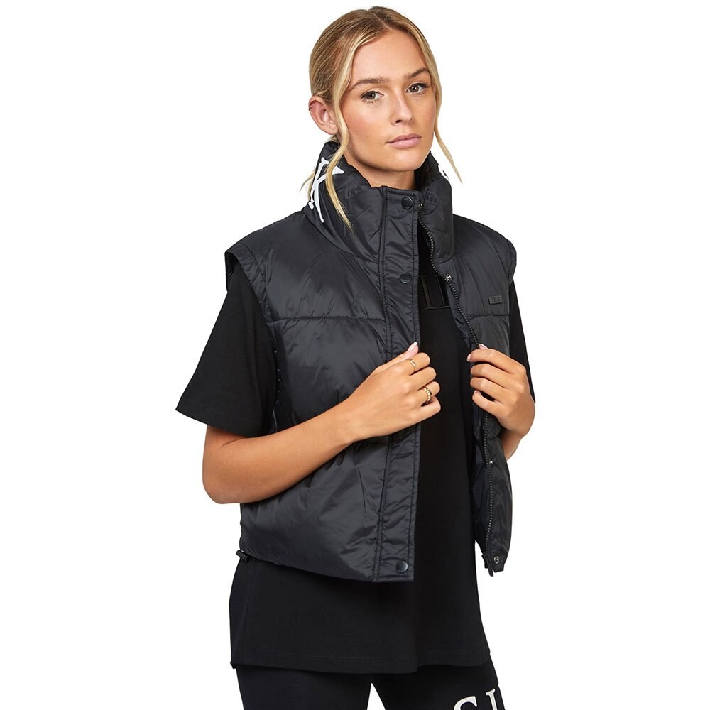 Жилет Siksilk Cropped Vest, черный жилет cropped puffer vest cotton on body цвет black