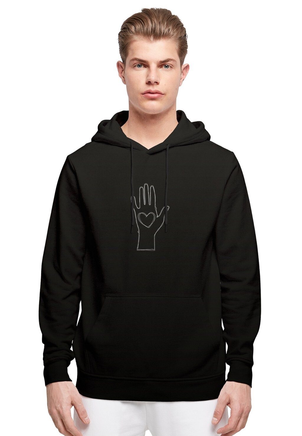 

Толстовка с капюшоном PEACE SCRIBBLE HAND HEART Merchcode, черный