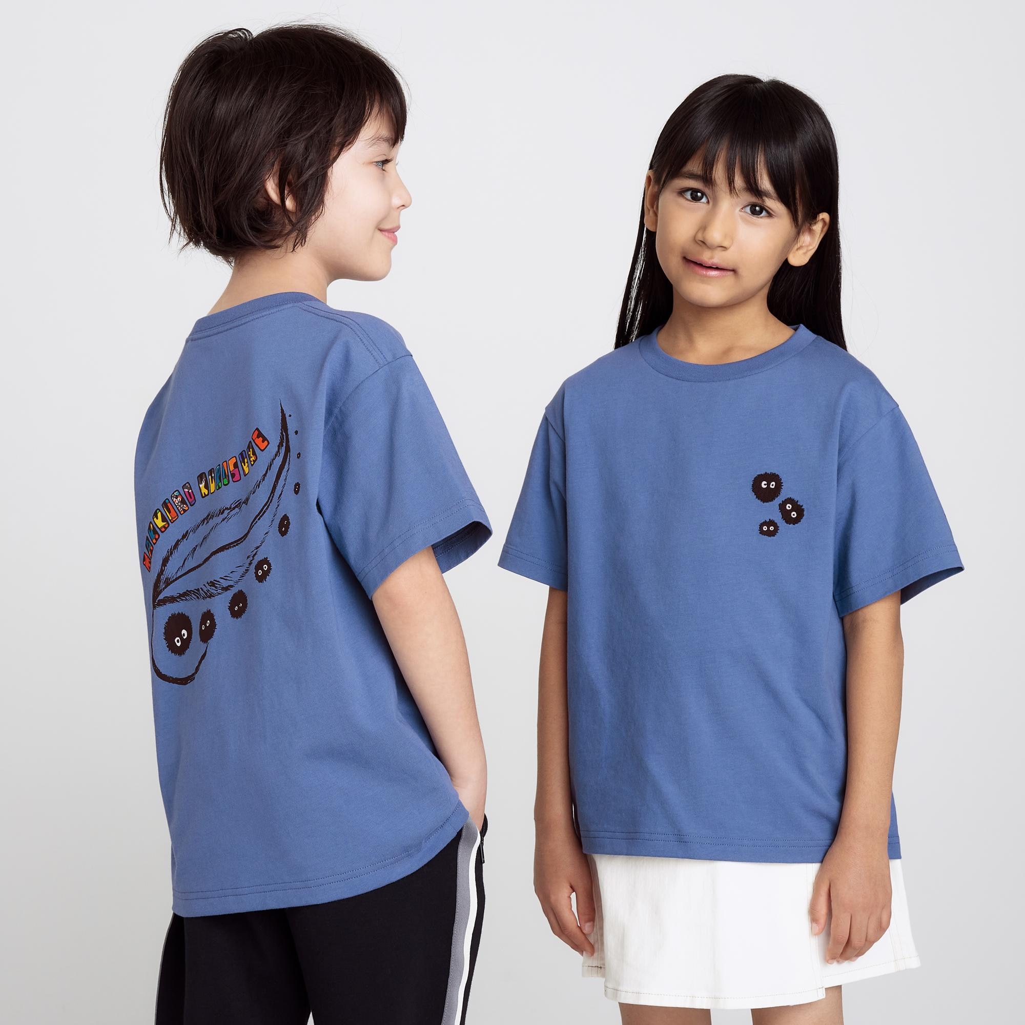 Футболка UNIQLO Kids Studio Ghibli Ut с коротким рукавом и рисунком, синий фото