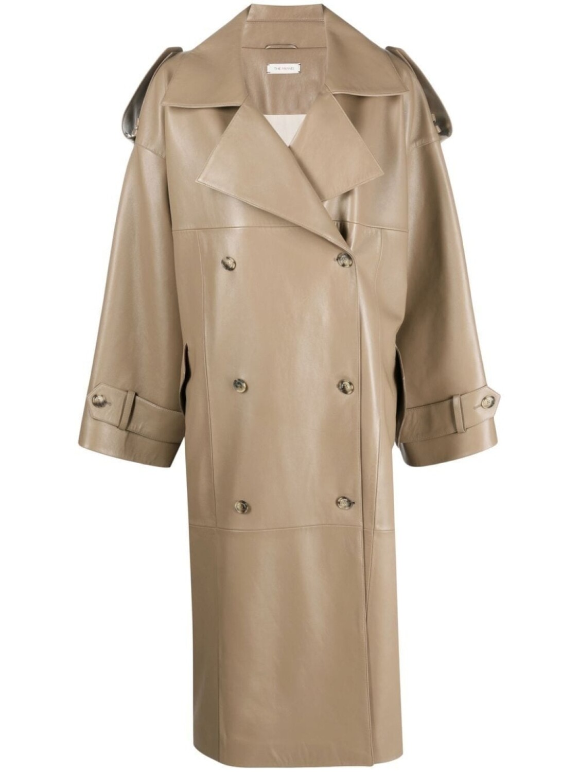 

The Mannei 'Shamali' satin-finish coat, нейтральный цвет