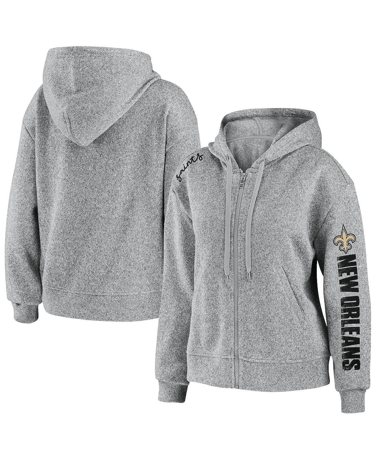 

Женская серая худи с молнией во всю длину New Orleans Saints WEAR by Erin Andrews, Серый