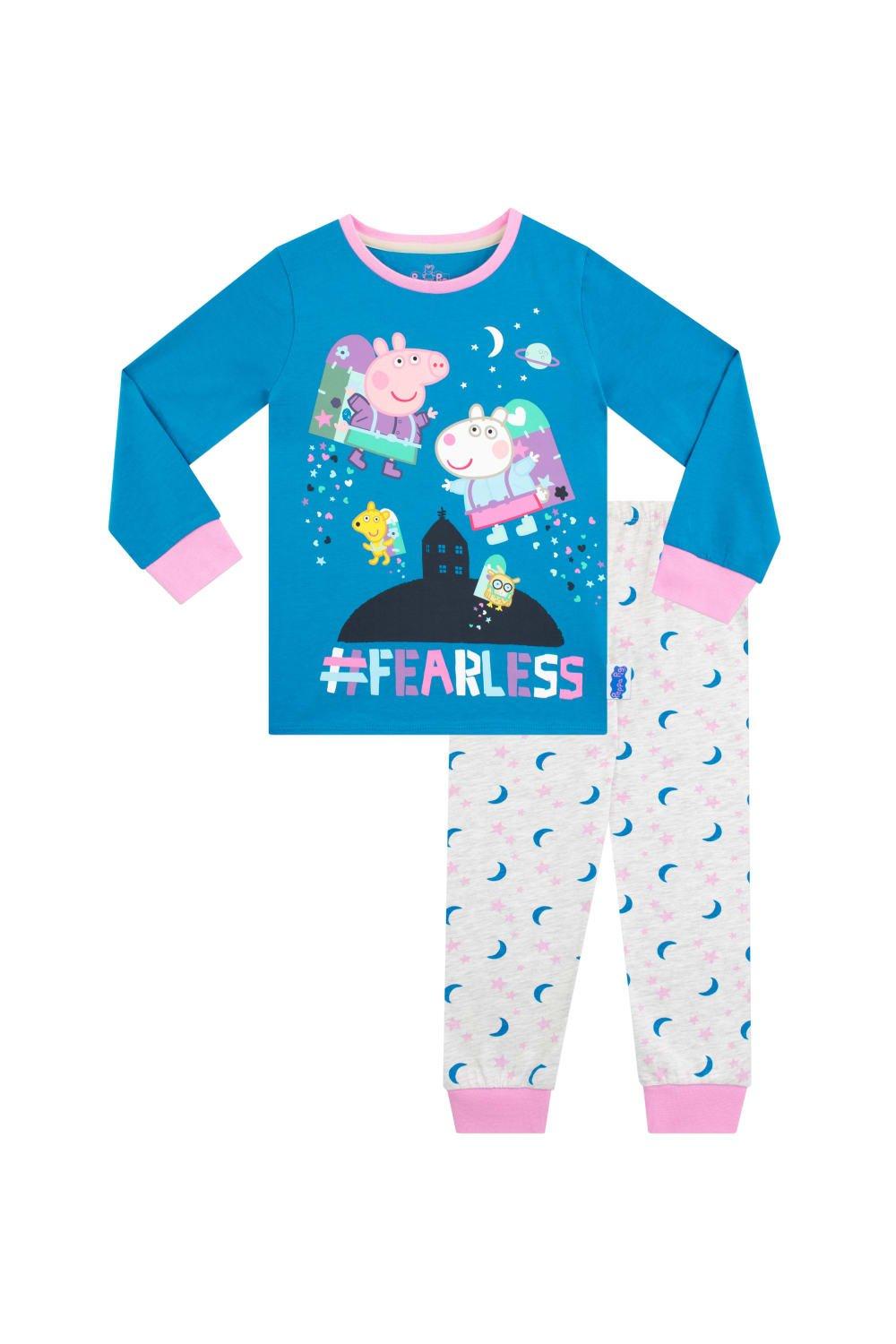 Пижамный комплект с длинными рукавами Peppa Pig, синий цена и фото