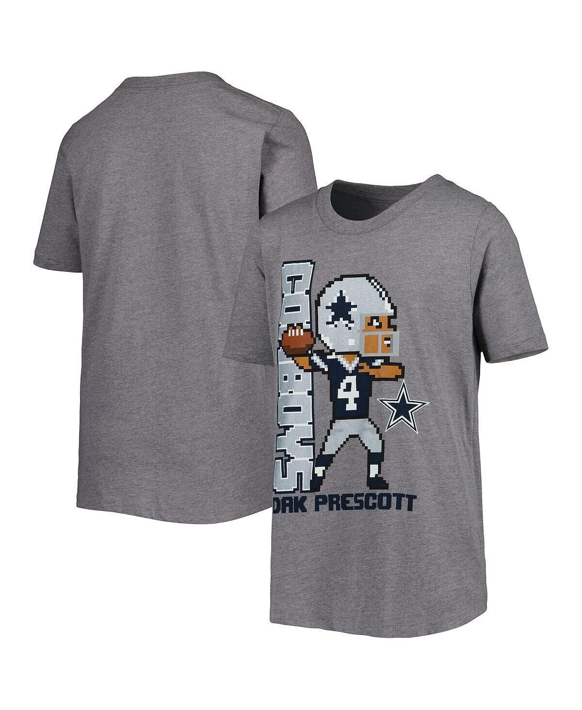 

Серая футболка Big Boys Dak Prescott Dallas Cowboys Pixel Player 2.0 Outerstuff