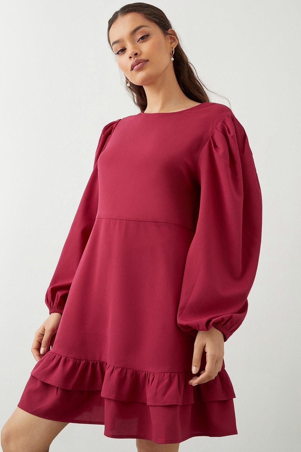 

Мини-платье Petite Berry с рюшами на подоле Dorothy Perkins, красный