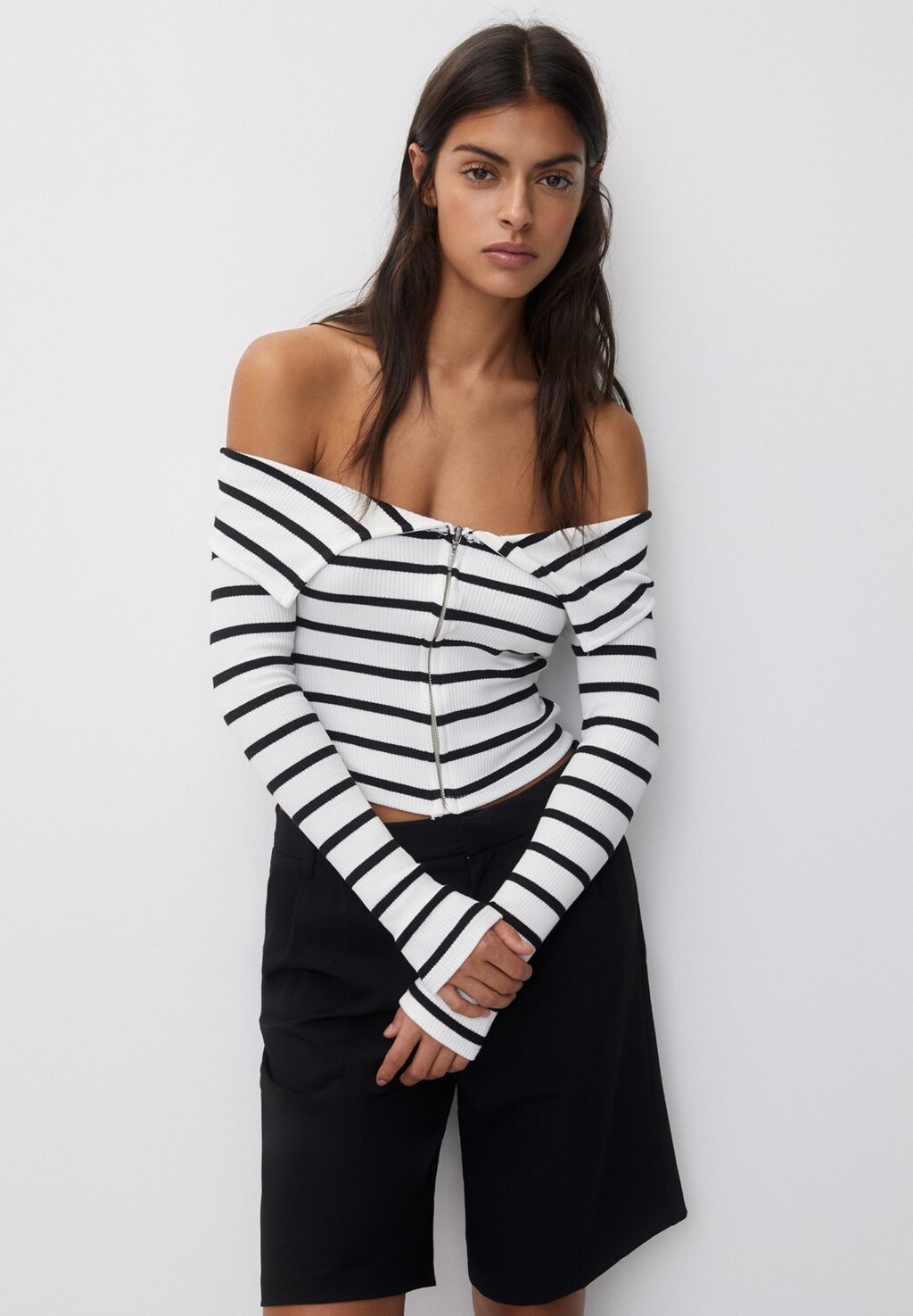 

Кардиган With Zip PULL&BEAR, белый