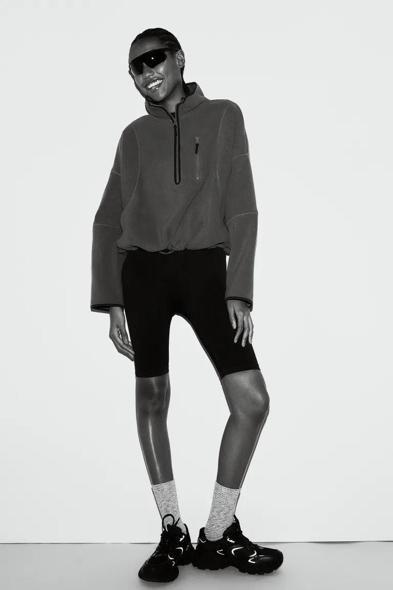 

Флисовая спортивная рубашка drymove на молнии H&M, серый