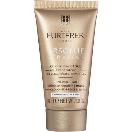 

René Furterer Absolue Kératine Ultimate Repairing Mask для поврежденных и чрезмерно обработанных волос 30 мл — для тонких и средних волос Rene Furterer