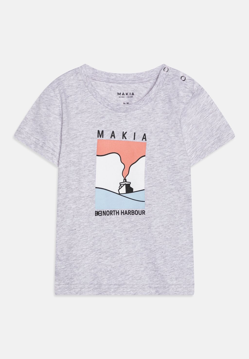 

Футболка с принтом STEAMER UNISEX Makia, цвет light grey