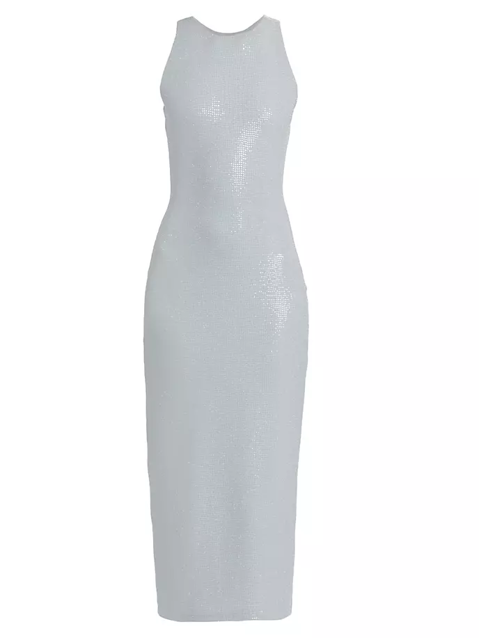 

Платье-миди без рукавов с пайетками Prabal Gurung, цвет grey droplet