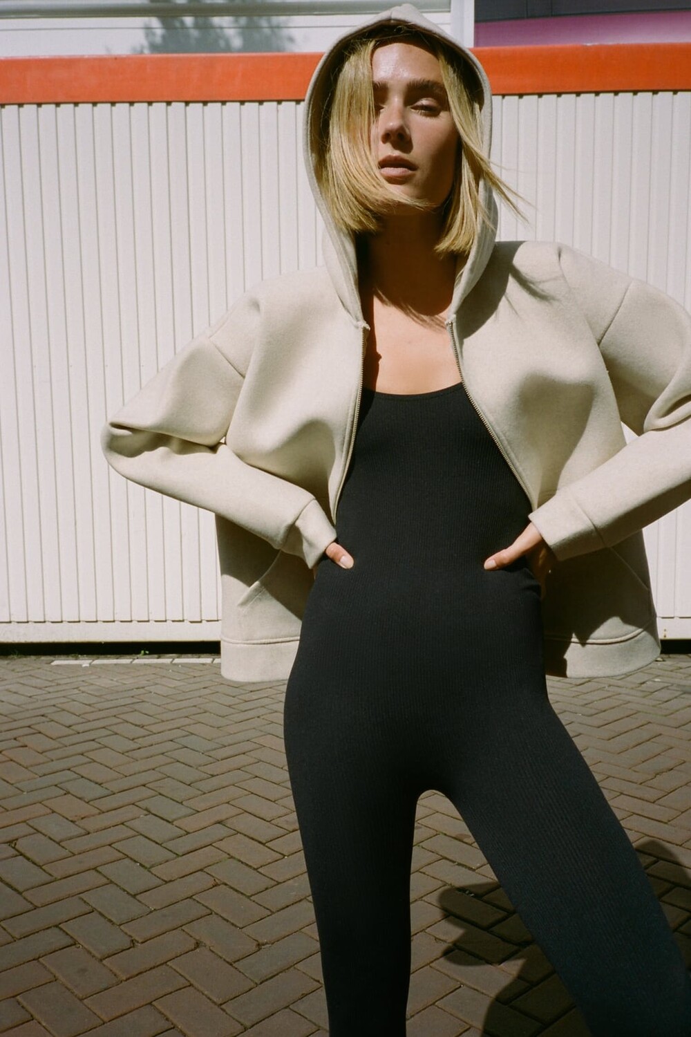 

Бесшовный комбинезон ZARA, черный