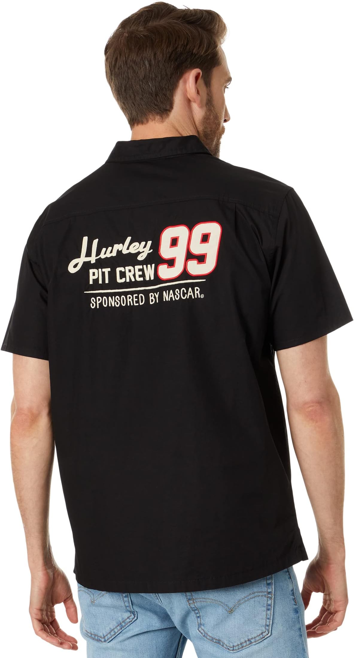 Рубашка NASCAR Race Day Short Sleeve Woven Hurley, черный