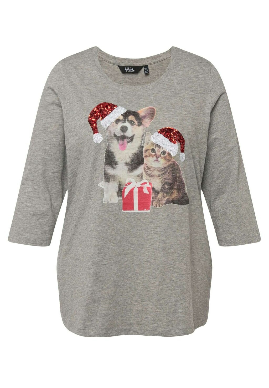 

Топ с длинными рукавами Ulla Popken, цвет Mottled Grey