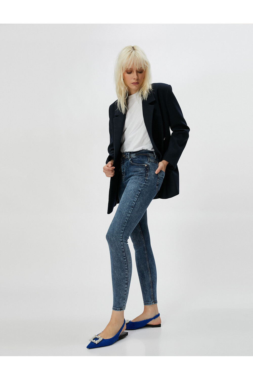 

Джинсы с высокой талией Slim Leg - Carmen Jeans Koton, темно-синий