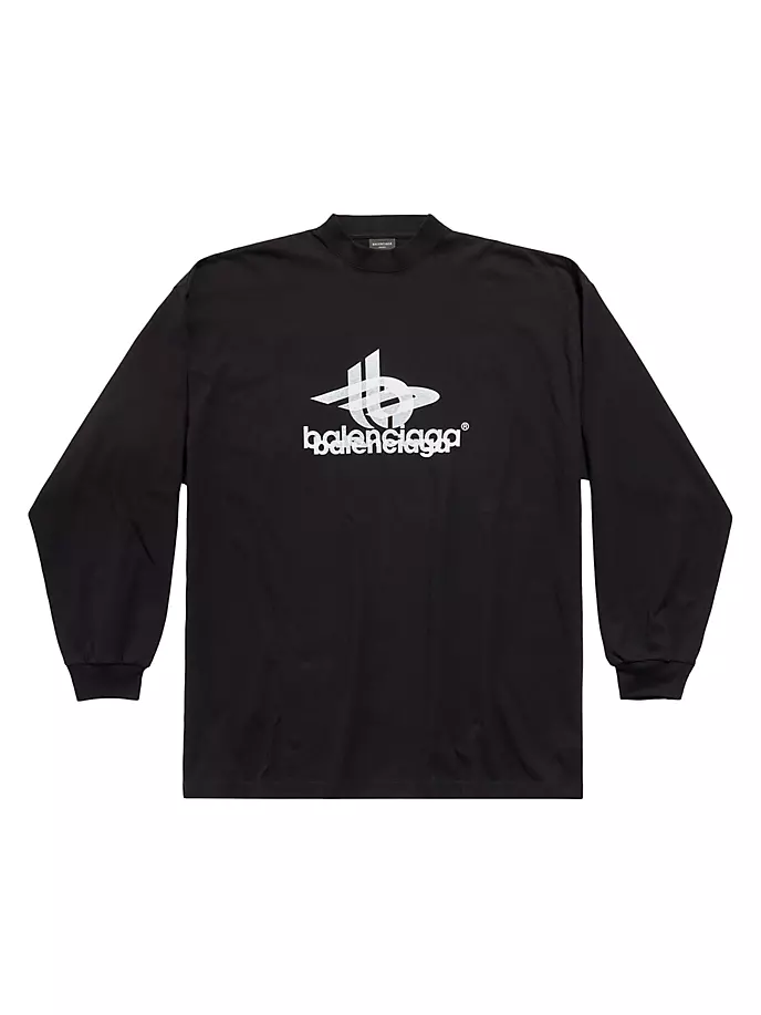 

Многослойная спортивная футболка оверсайз с длинным рукавом Balenciaga, черный
