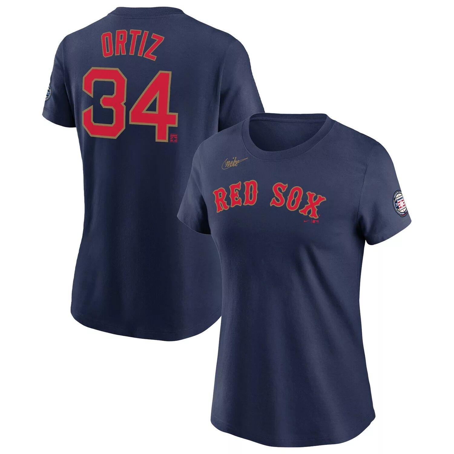 

Женская темно-синяя футболка с именем и номером Nike David Ortiz Boston Red Sox Nike, Синий