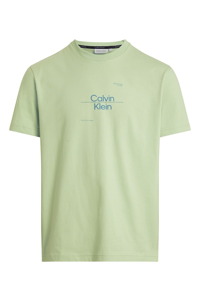 

Хлопковая футболка с логотипом Calvin Klein, зеленый