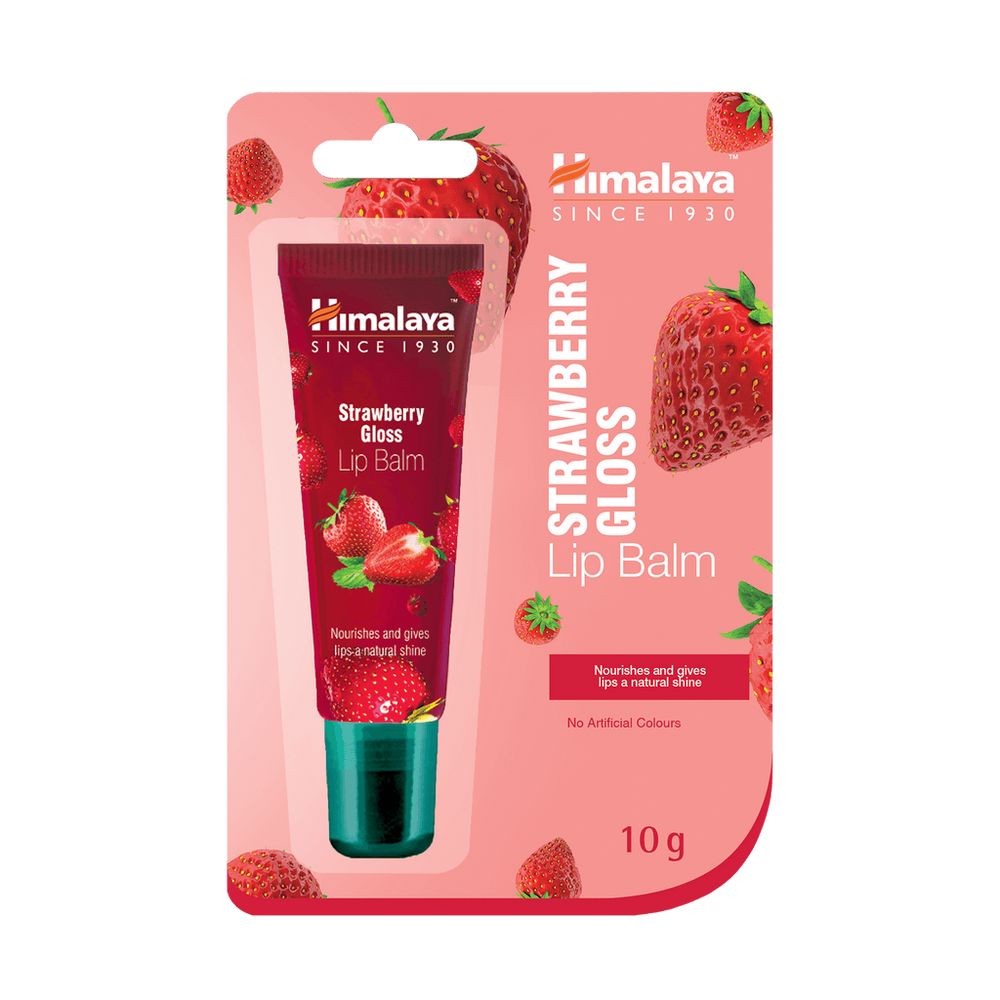 Губная помада Himalaya strawberry gloss lip balm 10g Himalaya herbal healthcare, 10 мл