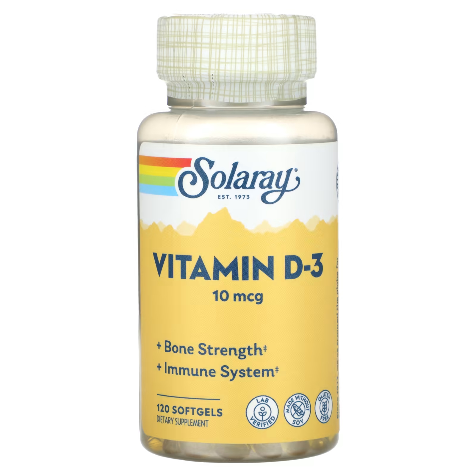 Витамин D3 Solaray 10 мкг, 120 таблеток