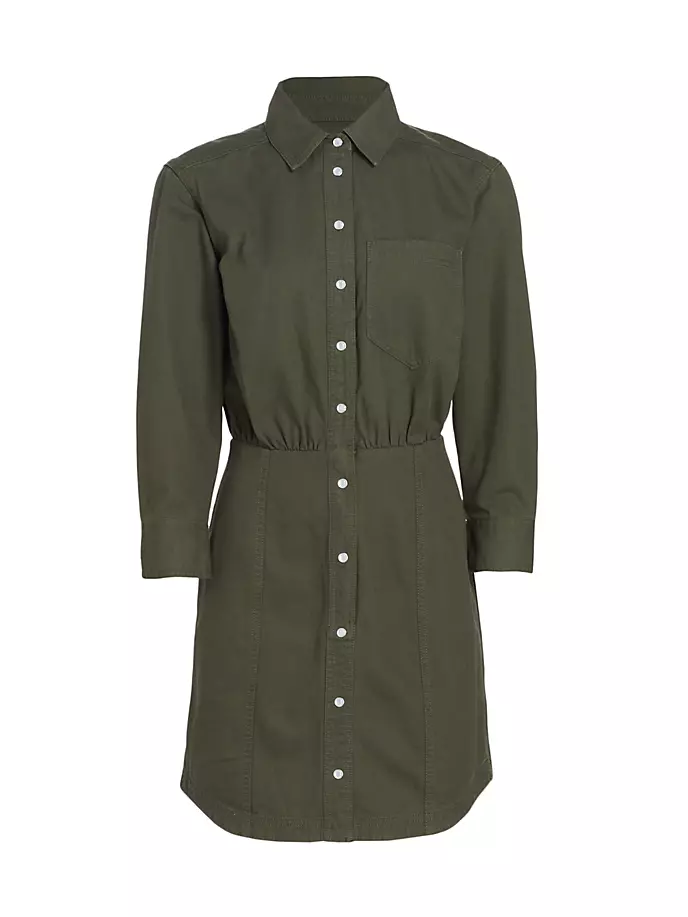 

Мини-платье-рубашка Keston из твила Veronica Beard, цвет army green