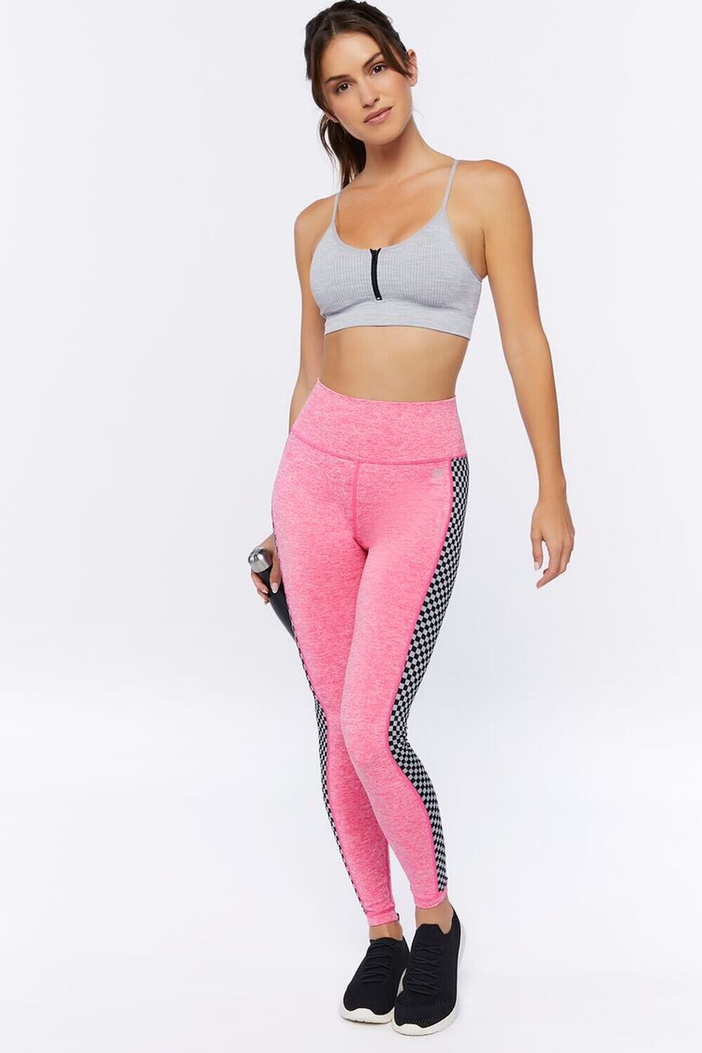 

Леггинсы Active с клетчатой отделкой Forever 21, розовый