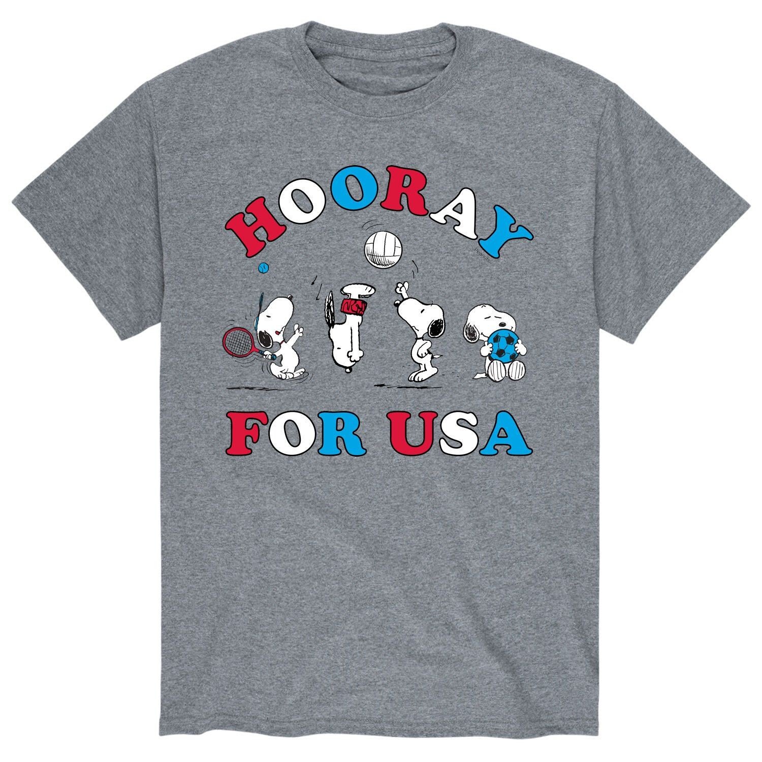 

Мужская футболка Peanuts Hooray For USA Licensed Character