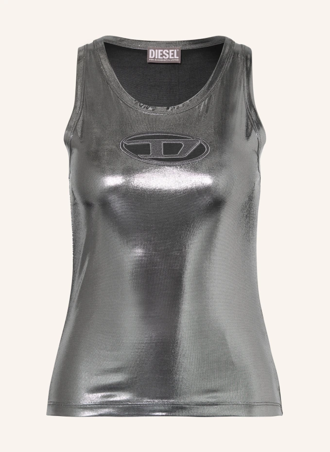 

Топ с вырезами Diesel, серебряный