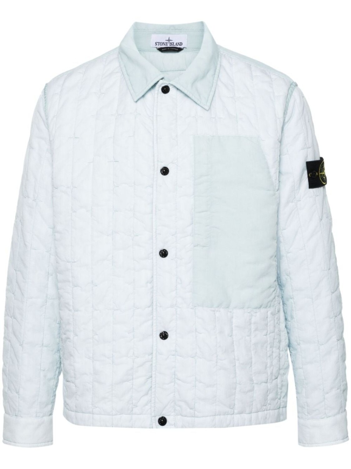

Stone Island стеганая куртка с капюшоном и нашивкой Compass, синий