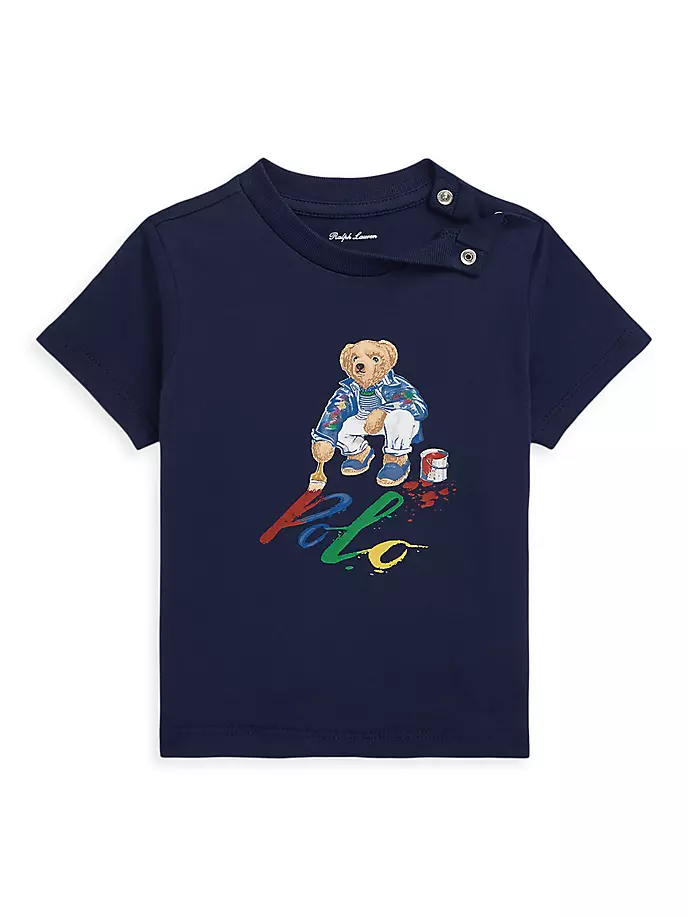 

Футболка-поло с медвежонком для маленьких мальчиков Polo Ralph Lauren, синий