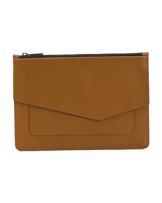 

Большой кожаный клатч Cobble Hill с ремешком на запястье Botkier, кофе