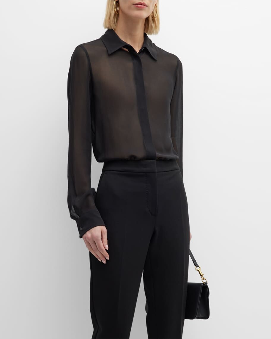 

Прозрачная блузка Manche с пуговицами спереди Max Mara