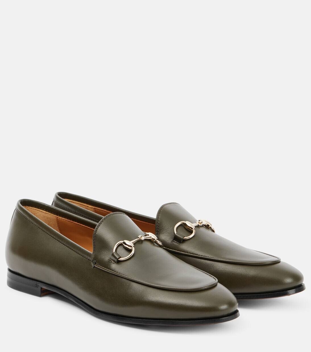 

Кожаные лоферы Gucci Jordaan Horsebit Gucci, цвет luscious green