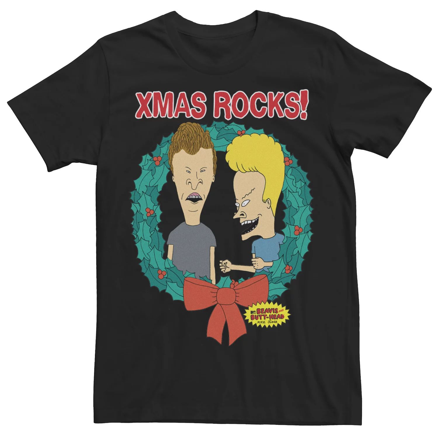 

Мужская футболка Beavis & Butthead Laugh Christmas Reef Licensed Character, черный