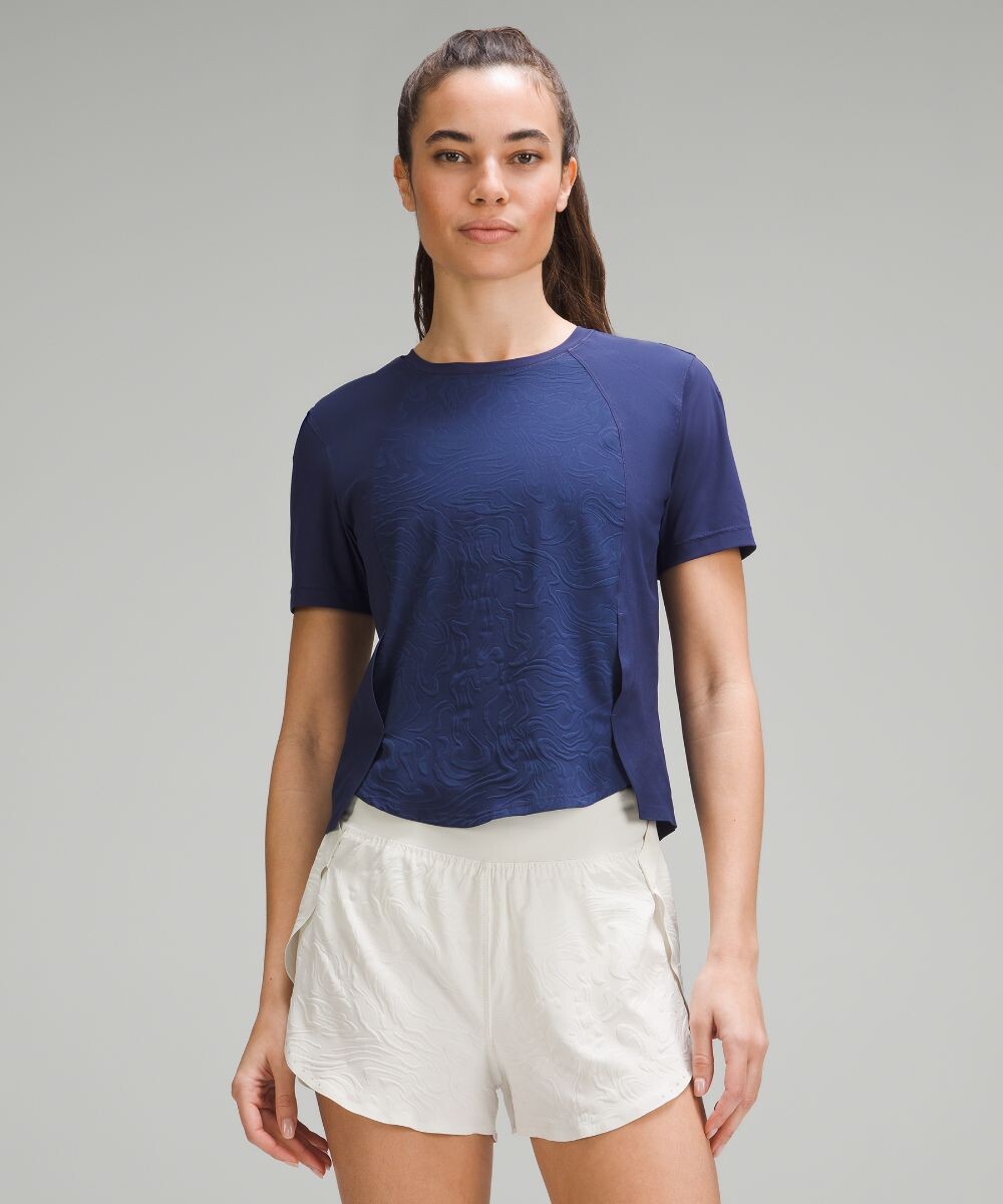 

Легкая эластичная футболка для бега Lululemon, синий