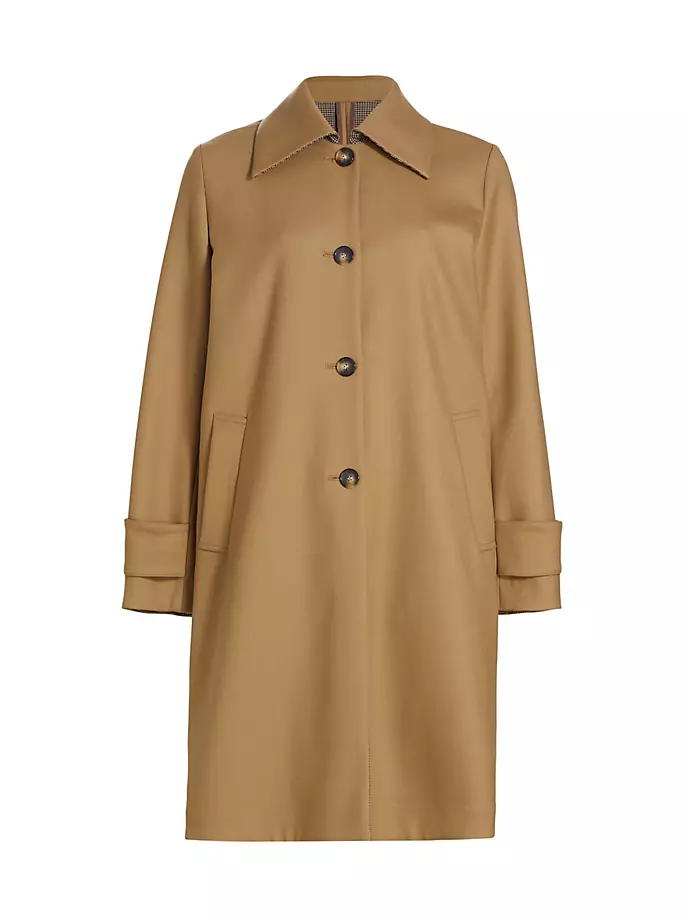 Однобортное пальто из смесовой шерсти Barneys New York, цвет camel