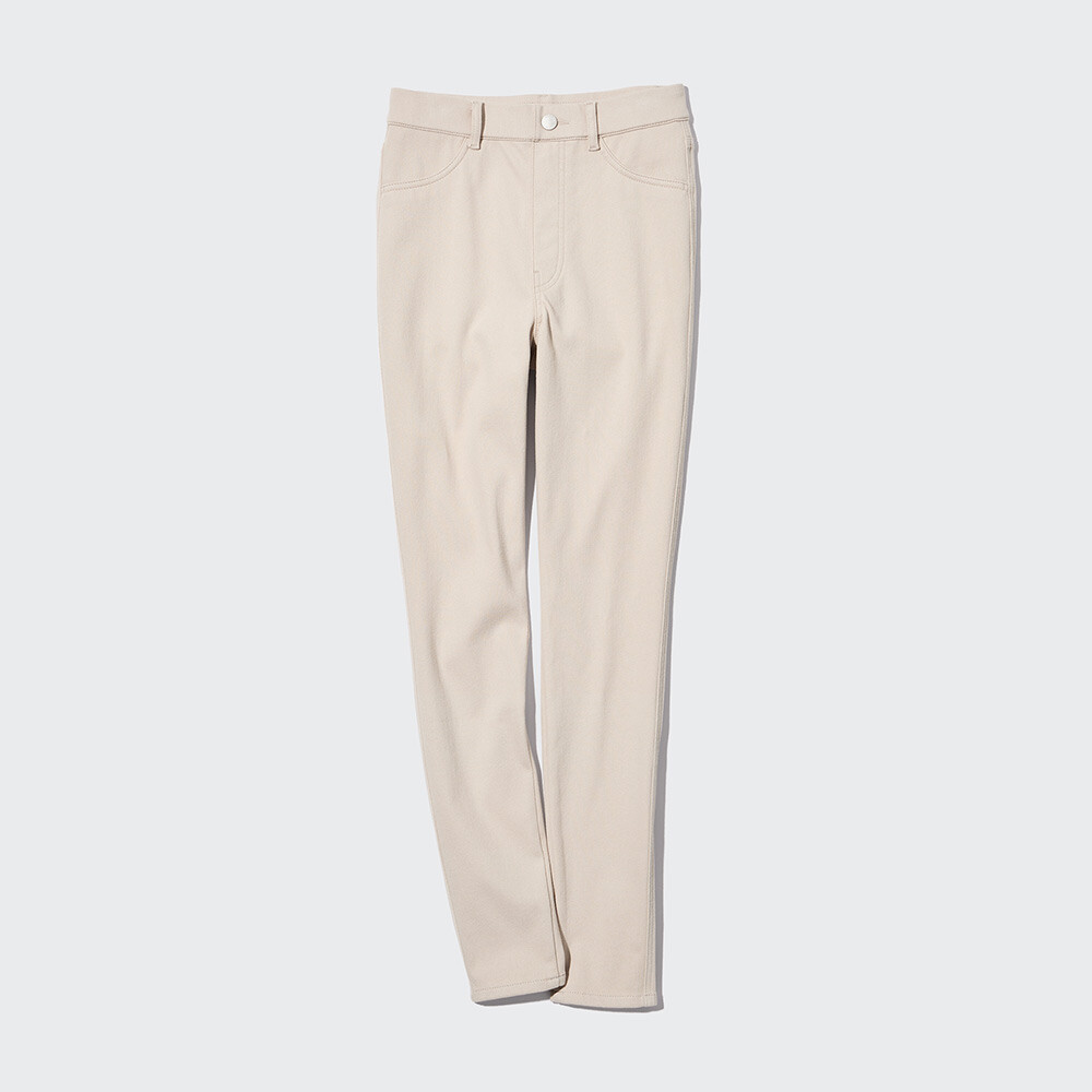 

Брюки Uniqlo Heattech узкие с высокой талией, светло-бежевый