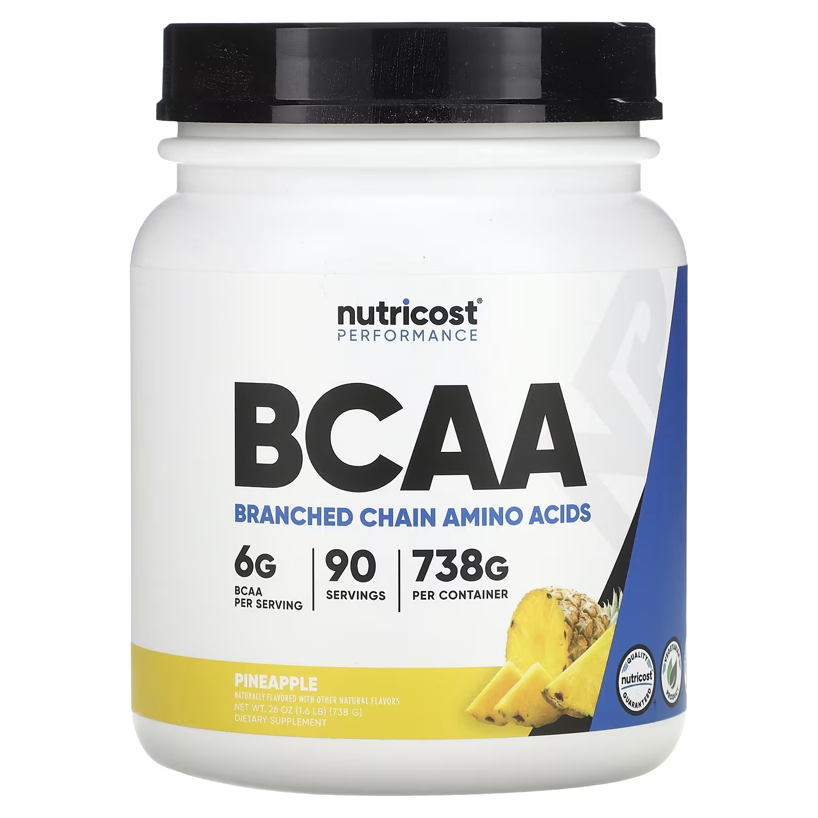 BCAA Nutricost Performance со вкусом ананаса, 738 г bcaa optimeal bcaa 2 1 1 instant 240 грамм вишня