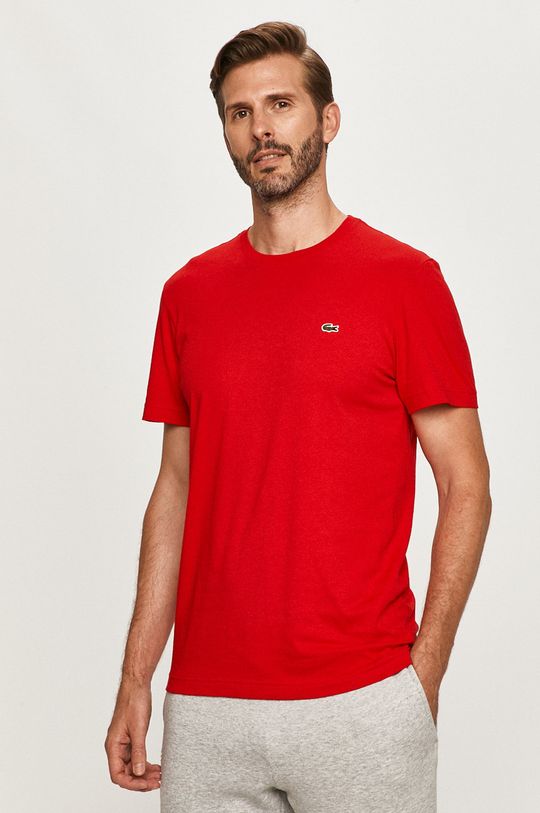 Хлопковая футболка Lacoste, красный