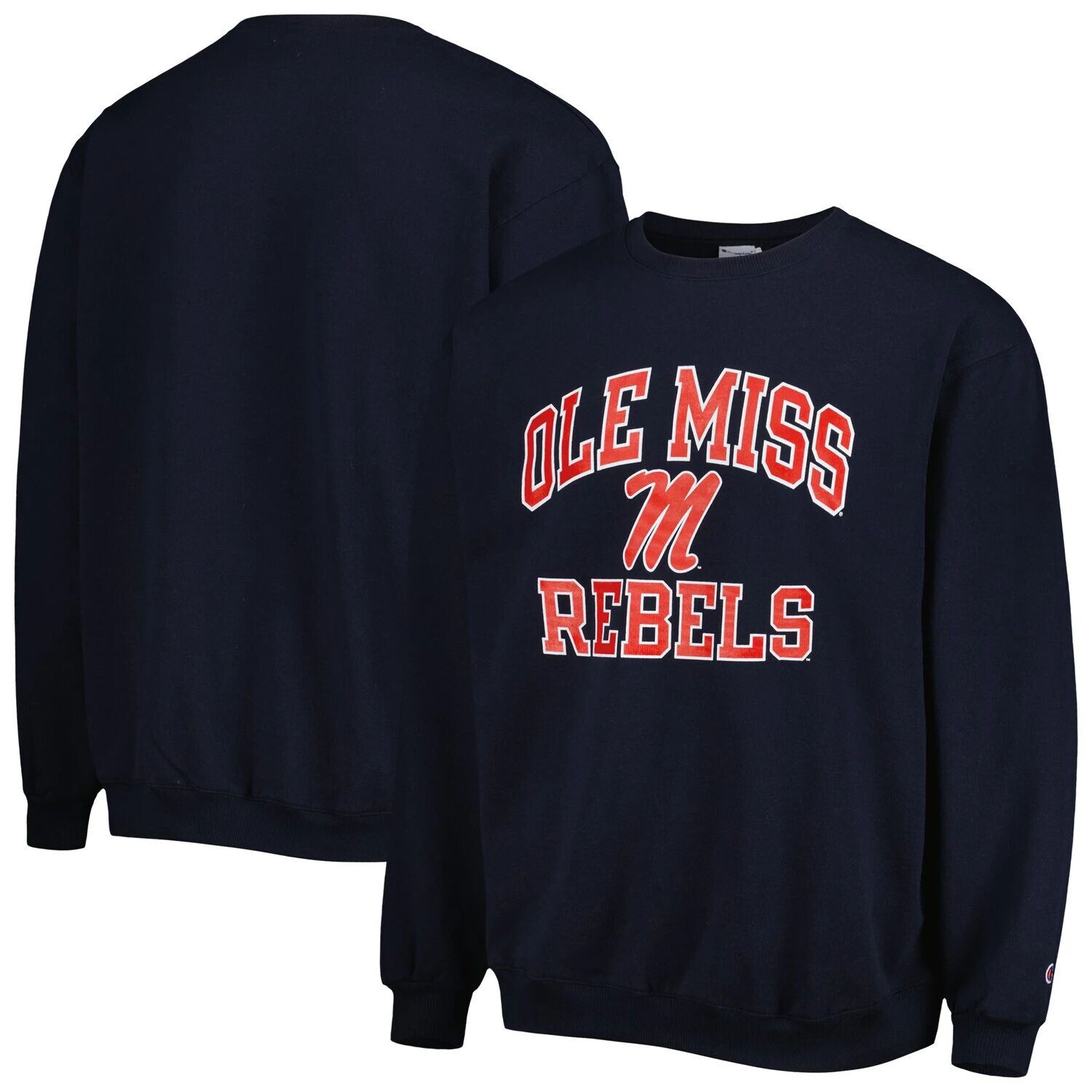 

Мужской темно-синий пуловер Ole Miss Rebels с высоким мотором Champion