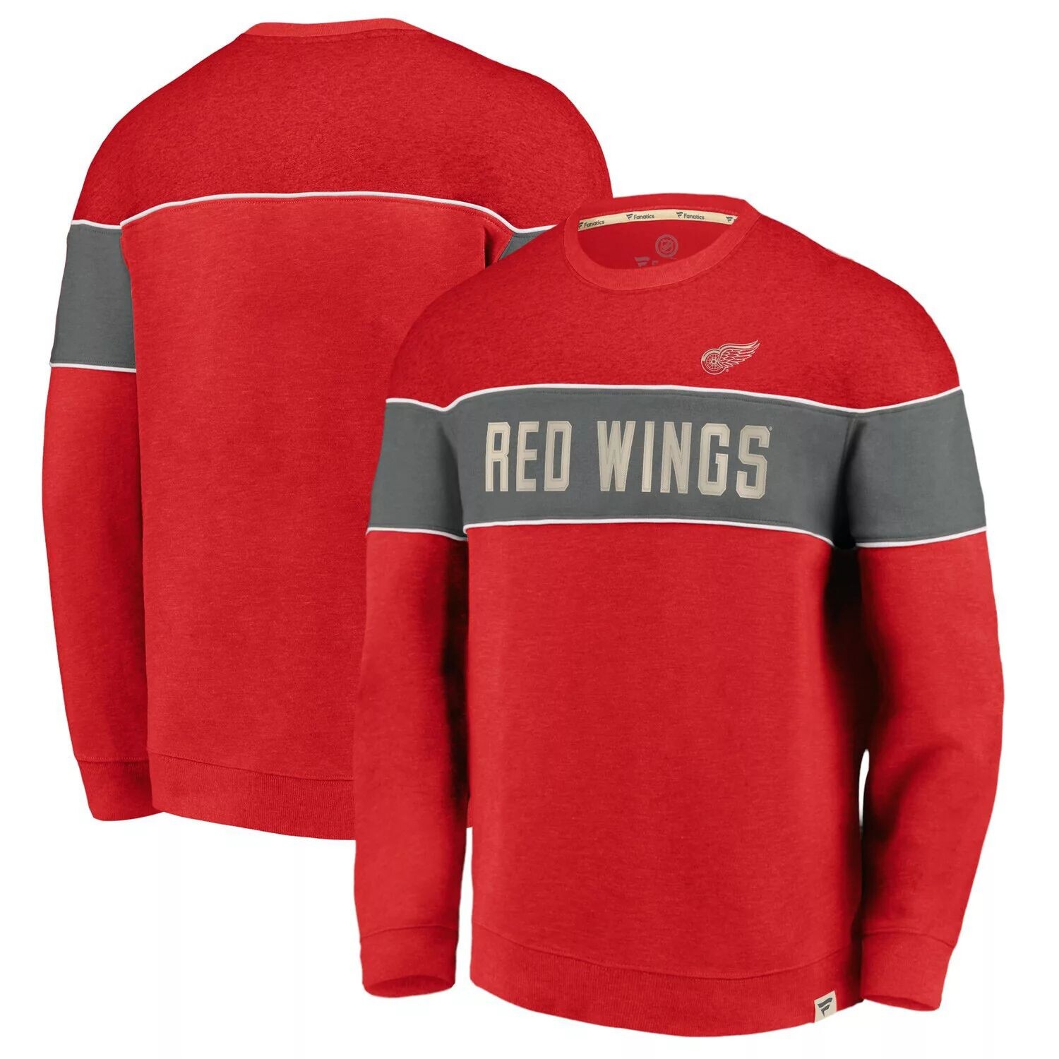 

Мужская толстовка с логотипом Fanatics Heathered Red Detroit Red Wings Varsity Reserve