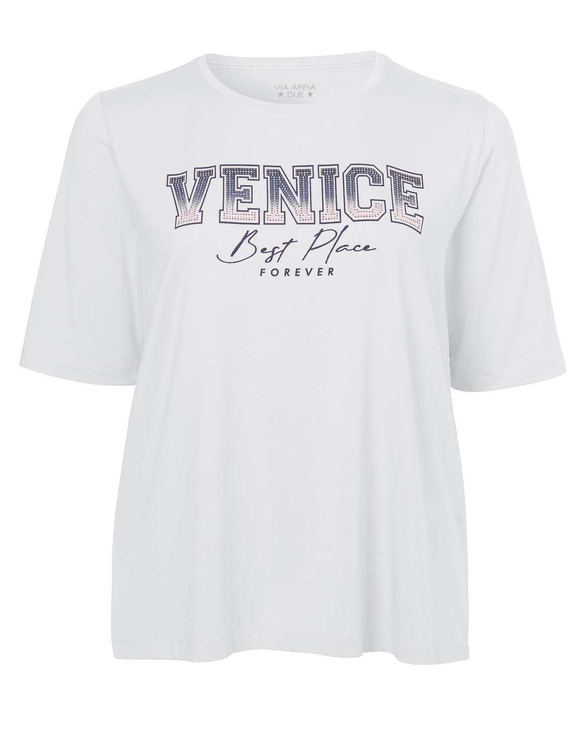 

Спортивная футболка VIA APPIA DUE Shirt Jugendliches mit Glitzersteinen, цвет ecru multicolor