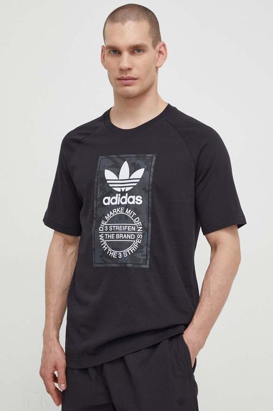 

Хлопковая футболка adidas Originals, черный